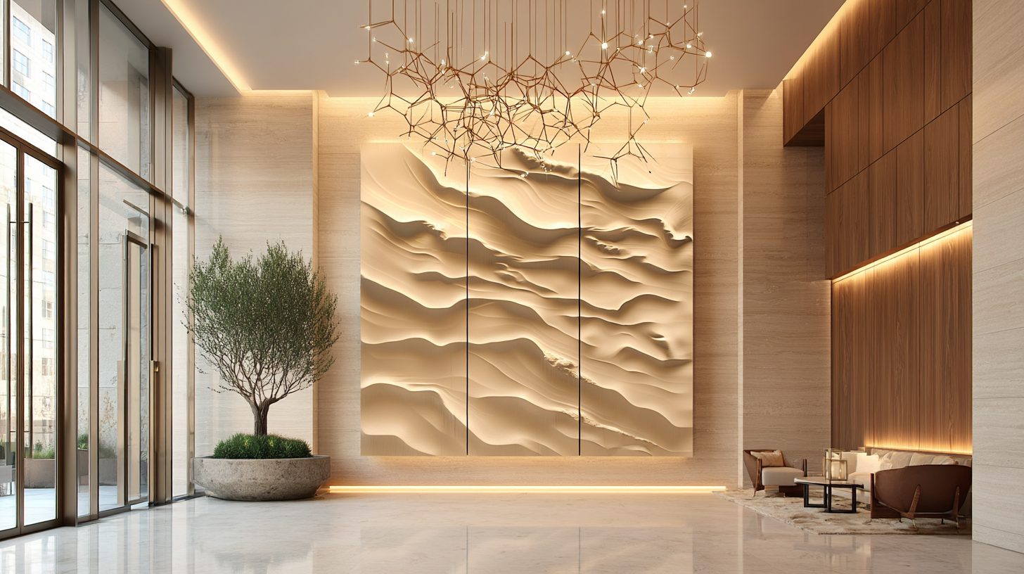Wimacons dune relief wall, entrance hall vi, private estate commission, lightweight foam-core