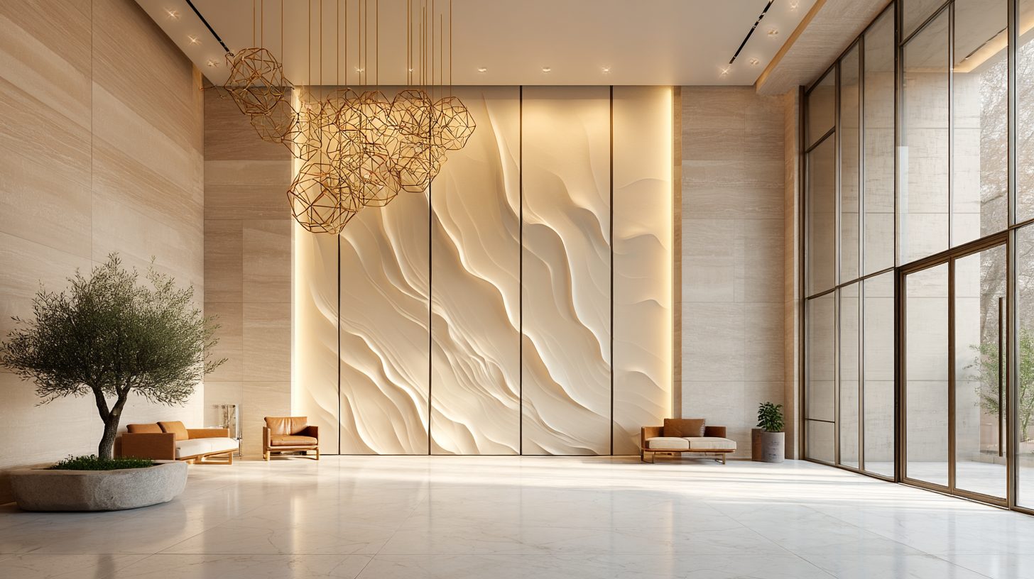 Wimacons dune relief wall, entrance hall ix, private estate commission, lightweight foam-core